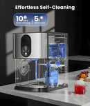 Nugget Ice Makers Countertop, Pellet Ice Maker Machine Dispenser with Water Reservoir with 44lbs/24H, Self-Cleaning, Soft Chewable Ice Maker Machine for Home/Kitchen/Office, Silver Stainless by CozyNest Decor