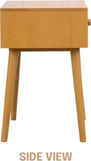 NTC Solid Oak Lux Nightstand with Drawer, Mid Century Modern Side Table Bedroom, Bedside Furniture, Night Stand, End Table, Easy Assembly - Rustic Oak by CozyNest Decor