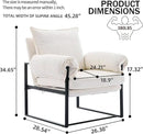YISHENG Accent Chair with 6-Angle Adjustable Backrest, Chenille Fabric Living Room Chair Upholstered Lounge Chair, Modern Chair Cozy Reclining Chair for Reading Room, 1PC White by CozyNest Decor