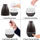 HealthSmart Essential Oil Diffuser, Cool Mist Humidifier and Aromatherapy Diffuser with 500ML Tank Ideal for Large Rooms, Adjustable Timer, Mist Mode and 7 LED Light Colors, Brown (Pack of 2) by CozyNest Decor