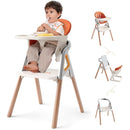CoziBB Baby High Chair, 6 in 1 Convertible Growing Baby Highchairs for Babies and Toddlers, Baby Chair with Adjustable Dining Tray and Seat, 5-Point Safety Belt,White by TinyTreasures Baby Boutique