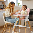 8 in 1 Highchair, Convertible Wooden Baby High Chair with Tray, Adjustable High Chair for Babies and Toddlers, Easy to Clean, Grow with Family|Booster|Learning Table|High Stool by TinyTreasures Baby Boutique
