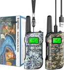 Walkie Talkies for Kids Rechargeable,Toys for Boys and Girls Ages 3-12, 2 Pack Long Range 2-Way Radios, Birthday Gifts,Christmas Stockings, Outdoor Play, Family Games, Hiking Camping Gear by TinyTreasures Baby Boutique