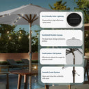 9FT Solar Umbrella 32 LED Lighted Patio Umbrella Table Market Umbrella w/Tilt and Crank, UV-Resistant Outdoor Umbrella for Pool, Garden, Deck, Light Gray by GreenHaven Gardens