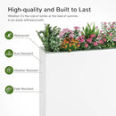 Stoog 38" Large Planters for Outdoor Plants, All-Weather Rectangular Metal Planter Box with Removable Insert Shelf, and Modern Design – Ideal for Plants, Flowers, Vegetables, Garden, White by CozyNest Decor