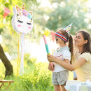 Foldable Unicorn Piñata - Unicorn Birthday Party Supplies Extendable Piñata with Blindfold Bat and Tassels Unicorn Birthday Party Decoration Games Folding Pink Unicorn Piñatas for Kids Classroom Game by TinyTreasures Baby Boutique