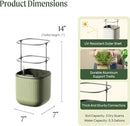 Vego garden Mini Planter Indoor Pots with Trellis Self-Watering Herb Countertop Planter for Climbing Vegetables Flowers Mint Plants Cage- Sage Green by GreenHaven Gardens
