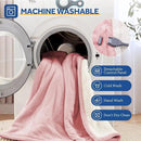 Sealy Electric Blanket Throw Size 50"*60",Super Cozy Flannel to Sherpa Reversible Heated Blanket Throw with 6 Heating Levels & 2-10 Hours Auto Off Overheating Protection Machine Washable,Pink by CozyNest Decor