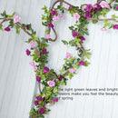 JUSTOYOU 2 Pack (15.8FT) Fake Rose Garland, Artificial Rose Vines Flowers Hanging Silk Rose Vine Wedding Home Backdrop Party Arch Arrangement Decoration