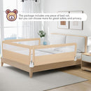 BABY JOY Bed Rails for Toddlers, 59'' Extra Long, Swing Down Bed Guard w/Safety Strap, Folding Baby Bedrail for Kids Twin, Double, Full Size Queen & King Mattress (59-Inch, Beige) by TinyTreasures Baby Boutique