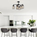 XINGQI Modern Black Chandelier 6-Light Pendant Lighting Fixture with Metal Shade 24" Height Adjustable for Dining Room Living Room Bedroom by CozyNest Decor