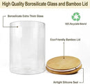 Glass Jars with Bamboo Lids, Glass Food Jars and Canisters Sets, Flour Jar, Large Food Canister with airtight lids, Flour Storage Container, Pantry Jars, 100oz by CozyNest Decor