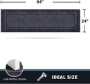 PURRUGS Dirt Trapping Door Mat 24" x 84", Non-Slip/Skid Machine Washable Entryway Rug, Shoes Scraper, Area Rug, Super Absorbent Welcome Mat for Muddy Wet Shoes and Paws, Bluish Grey & Charcoal by CozyNest Decor