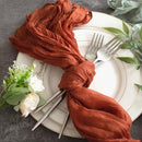 Sioloc Terracotta Table Cloth Cheesecloth Table Runner 10ft Rustic for Tea Wedding Party Baby Bridal Centerpiece Fall Decor for Home Halloween Thanksgiving by CozyNest Decor