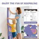 Personalized Name Growth Chart for Kids, Elephant Patchwork Wooden Height Chart for Wall Decor, Custom Height Ruler, Baby Boy Girl Measurement Ruler for Bedroom Playroom, Easy to Mark by CozyNest Decor