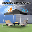 10x10 Pop Up Canopy, 300D Silver Coated Black Fabric Outdoor Gazebo, Beach Tent Slant Legs with Storage Bag,Easy Up Sun Shade Shelter Tents with 8x8 Top Cover for Patio,Party by GreenHaven Gardens