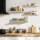 Floating Wall Shelves 4-Pack - Rustic Wood 16-inch Wooden Wall Shelves for Storage and Décor, Multi-Functional and Easy to Install for Living Room, Bedroom, and Kitchen by CozyNest Decor