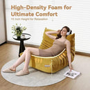 Bean Bag Chairs for Adults, Bean Bag Sofa - Adult Size with Soft Waterproof Fabric for Living Room, Apartments, Reading Corner, Gaming, and Movie Venue (Yellow) by CozyNest Decor