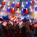 27.8Ft G40 Red White and Blue Lights String with 28 Shatterproof LED Globe Bulbs, for Memorial Day 4th of July Decorations Outdoor & Patriotic Decorations Lights for Home Party Patio Gazebo, 0.6W by GreenHaven Gardens