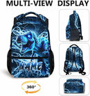Dinosaur Backpack for Boys, Kids Custom Lightning Bookbag Gift with Name for Kindergarten Primary Senior Middle, 17 Inch Lightweight Cool Personalized Backpacks for School by TinyTreasures Baby Boutique