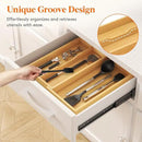 Lifewit Utensil Drawer Organizer, Expendable Cooking Silverware Tray for Kitchen Drawer, Bamboo Adjustable Cutlery Flatware Holder, Spatula Tools and Gadgets Storage Divider, 3 Compartments, Natural by CozyNest Decor