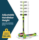 3-Wheel Kids Scooter with Multi-Color Lights on Deck & Wheels – 5-Height Adjustable Handlebar, Wide Anti-Slip Deck, Child Safety Certified, Boys & Girls Ages 3+ Supports Up to 150 lbs by TinyTreasures Baby Boutique