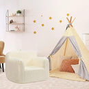 ALIMORDEN Kids Ultra-Soft Snuggle Foam Filled Chair, Toddler Cuddly Sherpa Reading Couch for Boys and Girls, Cream by CozyNest Decor