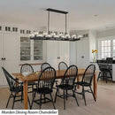 72 Inch Black Rectangle Wagon Wheel Chandeliers, Chandelier for Dining Room Over Table, Modern Crystal Long Chandelier for High Ceiling, Farmhouse Large Linear Chandeliers for Kitchen Island by CozyNest Decor