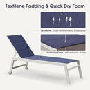 PURPLE LEAF Outdoor Chaise Lounge Set Adjustable Sunbathing Recliner with Side Table for Beach Poolside Outside Patio Aluminum Chaise Lounger Navy Blue by GreenHaven Gardens
