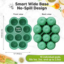KeaBabies Silicone Food Freezer Trays with Lid, 2oz x 10 Pods Baby Food Storage Containers, Easy Puree Meal Prep, Breast Milk Silicone Freezer Molds, Dishwasher,Microwave Safe,BPA-Free(Alpine Green) by TinyTreasures Baby Boutique