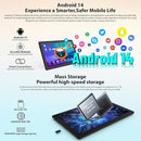 Tablet 10 inch Android 14, Octa-Core, 10GB RAM 64GB ROM 1TB Expandable, Widevine L1, 1280x800 IPS Touchscreen, BT 5.4, Dual Camera with Flash (Black) by TinyTreasures Baby Boutique