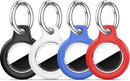 Upgrade Waterproof 4 Pack Airtags Holder with Apple Airtags Keychain, Hard PC Air Tag Case, Anti-Scratch & Shock Air tag Holder, Men's Women's Keyrings & Keychains - Black+White+Blue+Red by TinyTreasures Baby Boutique