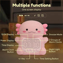 Axolotl Alarm Clock with Night Light for Kids, 7 RGB Color Cute Alarm Clocks for Bedrooms Ok to Wake Clocks, Silicone Animal Tabletop Lamp for Teen Girls Boys by TinyTreasures Baby Boutique