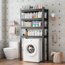 Upgraded Over The Toilet and Washer Storage Shelf,4 Tiers Laundry Room Standing Shelf,Bathroom Storage and Organizer Rack,Laundry Room Space Saver with Adjustable Shelves,39" W x 14" D x 63" H, Black by CozyNest Decor