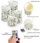 Ystardream Battery Operated LED Candles Set of 4 with Remote Control Timer Dancing Flame Pillar Candles Home Table Coastal Decorations by GreenHaven Gardens