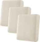 H.VERSAILTEX Super Stretch Individual Seat Cushion Cover Sofa Covers Couch Cushion Covers Slipcover Sets Thick Jacquard Textured Twill Fabric (3 Piece Sofa Cushion Covers, Natural) by CozyNest Decor