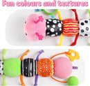 LIGHTDESIRE Baby Toys Musical Caterpillar,Infant Toys Stuffed Animals with Mirror,Ruler Design,Pull String&Rattles,Sensory Toy for Tummy Time Boy Girl Newborn Gifts 3 6 12 Months(Rose Pink,Knot Limb) by TinyTreasures Baby Boutique