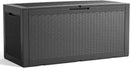 100 Gallon Resin Deck Box, Lockable Patio Outdoor Storage Box for Furniture, Garden Tools and Tools Storage, Waterproof Outside Storage Boxes - Black by CozyNest Decor