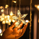 Dazzle Bright Ramadan Curtain String Lights, 138 LED 6.7ft x 3.2ft Warm White Star Moon 8 Lighting Modes Fairy Lights with Remote for Bedroom Wall, Wedding, Outdoor Party, Ramadan Decorations by GreenHaven Gardens