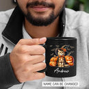 Personalized American Bobtail with Pumpkins Coffee Cup, American Bobtail Wearing Witch Hat Mug, Custom Name Halloween Cat Ceramic Mugs, Pet Black Cup 11oz 15oz, Gift for Cat Lover Pet Owner by TinyTreasures Baby Boutique
