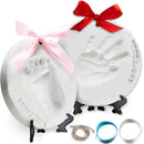 Little Hippo Baby Ornament Keepsake Kit (Newborn Bundle) - 2 Easels, 4 Ribbons & Letters! Handprint and Footprint Clay Casting Kit for Baby Shower Gifts, Boys & Girls by TinyTreasures Baby Boutique