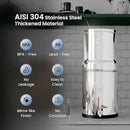 Gravity Water Filter System - 1.5 Gallons NSF Certified AISI 304 Stainless Steel Water Filter with 2 Smart (Black) Carbon Filter Elements & Free Stainless Steel Stand and Spigot (1.5G) by CozyNest Decor