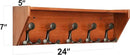 SKOLOO Wall Shelf with Hooks, 24-Inch Cherry Coat Rack Wall Mount with Shelf Organizer - Lightweight & Sturdy, 5 Tri Hooks - Perfect for Entryway, Hallway, Living Room, Bedroom, Mudroom by CozyNest Decor