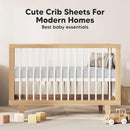 KeaBabies 2-Pack Organic Crib Sheets for Boys, Girls - 52x28 Fitted Crib Mattress Sheet Neutral, Breathable Jersey Cotton Cover for Baby Bed, Toddler Mattress, Soft & Cute Prints (French Gray) by TinyTreasures Baby Boutique
