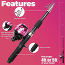 DaddyGoFish Kids Fishing Pole - Rod Reel Combo Tackle Box Starter Set - First Year Small Dock Gear Kit for Boys Girls Toddler Youth Age Beginner Little Children Junior Anglers Older Kids by TinyTreasures Baby Boutique