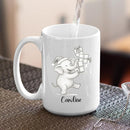 Cute Elephant Coffee Cup With Name, Personalized Elephant Lover Coffee Mug Gift For Men Women Kids Children, Awesome Animal White Ceramic Teacup 11 Oz 15 Oz, Custom Name Elephants Accent Coffee Mug by TinyTreasures Baby Boutique