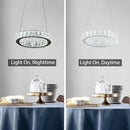 11.8" Crystal Chandelier LED Round Flush Mount Ceiling Light Fixture Modern Hanging Pendant Lighting Mini Ring Chandeliers for Dining Room Kitchen Island Hallway Bathroom (Cool White) by CozyNest Decor