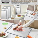Titanium Cutting Board Double-sided non-slip silicone edging Pure Titanium Cutting Boards for Kitchen - Double-Sided Food-Grade Chopping Board Non-Stick Durable and easy to clean (3-Piece S/M/L) by CozyNest Decor