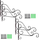 TIHOOD 4PCS Metal Plant Bracket Iron Wall Mount Lanterns Hangers for Hanging Bird Feeders, Lanterns, Wind Chimes, Planters, Outdoor Decoration Hooks by GreenHaven Gardens