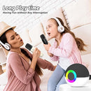 goopow Mini Karaoke Machine Speaker for Kids Adults, Portable Bluetooth Microphone Song Toys with LED Light, Best Chritmas Birthday Festival Gift for 3 4 5 6 7 8+ Year Old Girls Boys (Black-2 Mic) by TinyTreasures Baby Boutique
